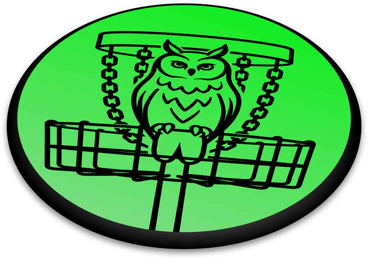 Discgolf disc met een stamp van Discpedia